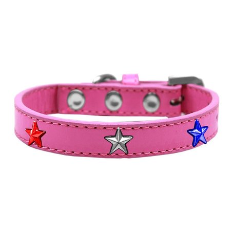 MIRAGE PET PRODUCTS RedWhite & Blue Stars Widget Dog CollarBright Pink Size 10 631-34 BPK10